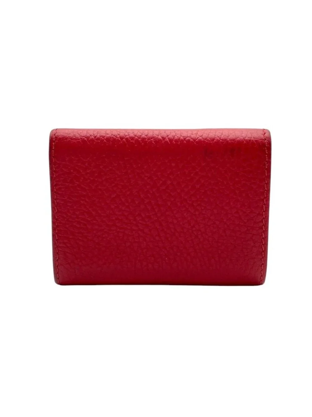 Gucci Wallet Petit Marmont GG Trifold Mini Compact Leather Rose Red Gold Double